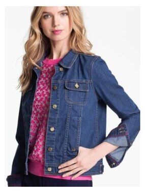KATE SPADE Denim Jacket Gold Buttons Size XS